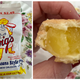 Hubig's Pie, lemon flavor, both in wrapper and in cross-section